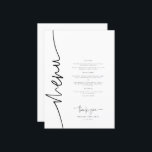 Menu Janto de Casamento Moderno da Caligrafia Whimsical<br><div class="desc">Onde Sonhos Encontram Elegância Elevem seu dia especial com nosso encantador conjunto de papelaria, meticulosamente preparado para infundir seu casamento com elegância e graça. De delicados convites a cartões de lugar refinados, esta coleção é uma sinfonia de intrincada caligrafia e design de eterno. Crie uma celebração que é exclusivamente sua,...</div>
