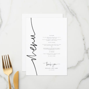 Menu Janto de Casamento Moderno da Caligrafia Whimsical
