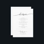 Menu Janto de Casamento Moderno da Caligrafia Whimsical<br><div class="desc">Onde Sonhos Encontram Elegância Elevem seu dia especial com nosso encantador conjunto de papelaria, meticulosamente preparado para infundir seu casamento com elegância e graça. De delicados convites a cartões de lugar refinados, esta coleção é uma sinfonia de intrincada caligrafia e design de eterno. Crie uma celebração que é exclusivamente sua,...</div>
