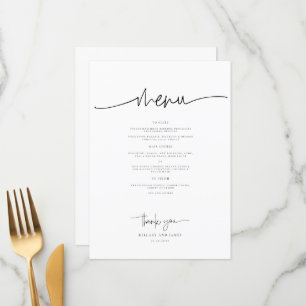 Menu Janto de Casamento Moderno da Caligrafia Whimsical