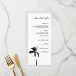 Menu Janto de Casamento Moderno Preto e Branco da Palm