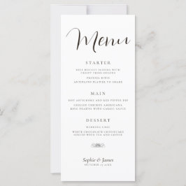 Menu Janto de Casamento Negro e Branco Minimalista