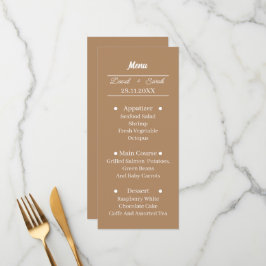 Menu Janto de Casamento Personalizado de Brown Simples