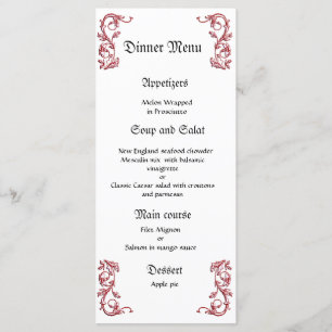 Menu janto de casamento preto clássico e elegante