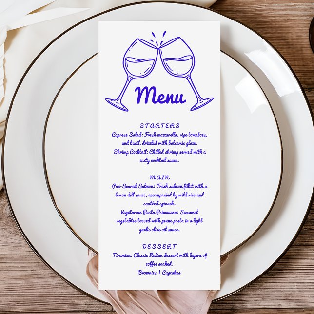 Menu Janto de Casamento Quimológico Quirky Modern Manus (Criador carregado)