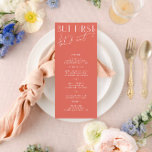 Menu Janto de Casamento Rosa Mínimo Moderno<br><div class="desc">Projetado para coordenar com a Coleção de Convite para Casamento "Brilhante". Para alterar os detalhes, clique em "Detalhes". Para mover o texto ou alterar o tamanho, a fonte ou a cor, clique em "Editar usando a Ferramenta de Design". Visualize o link de coleção nesta página para ver todos os itens...</div>