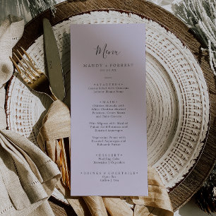 Menu Janto de Casamento Roxo da Coordenada da Lavanda R