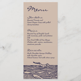 Menu Janto de Casamento Rustic Beach Ocean Waves