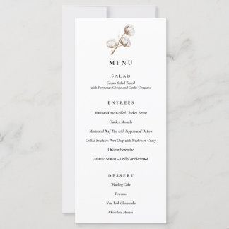 Menu Janto de Casamento Rustic Cotton