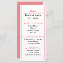 Menu Janto de Casamento Simples Light Rosa