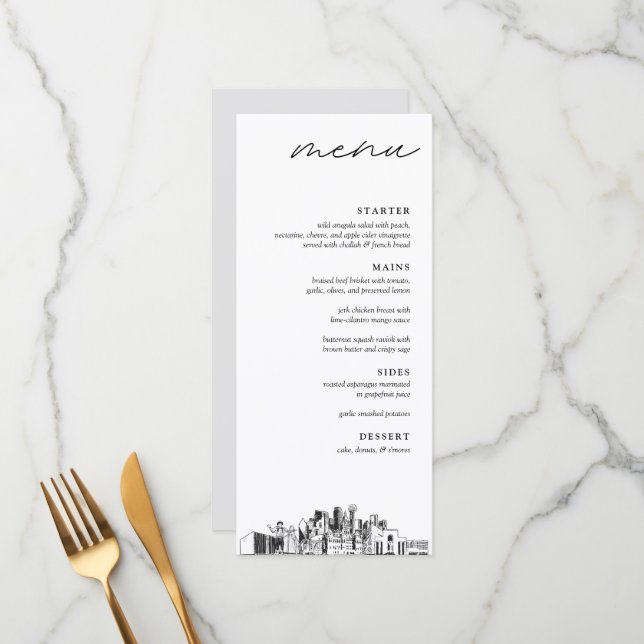 Menu Janto de Casamento Skyline Dallas (Frente/Verso In Situ)