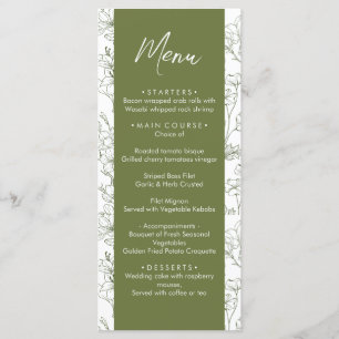 Menu Janto de Casamento Verde da Elegante Floral Botâni