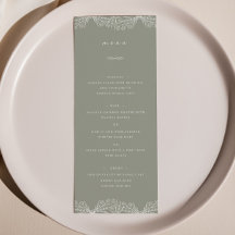 Menu Janto de Casamento Verde Semi Floral Sage
