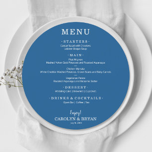 Menu Janto de Casamentos Azuis redondos simples e elega