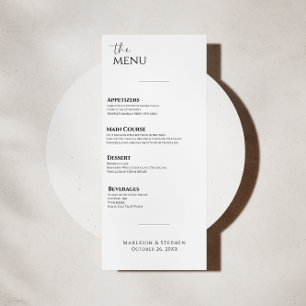 Menu Janto de Casamentos Brancos e Pretos Modernos