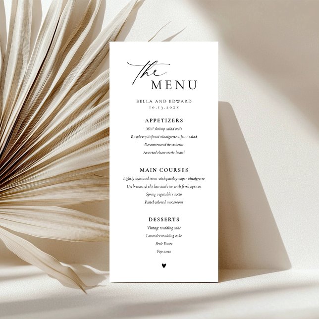 Menu Janto de Casamentos Minimalista Moderno (Criador carregado)