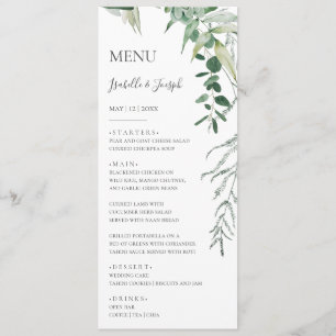 Menu Janto de Casamentos Verdes Escuros Suculentos
