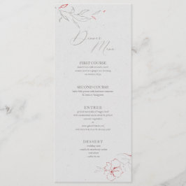 Menu Janto de cinzas simples e flores vermelhas le