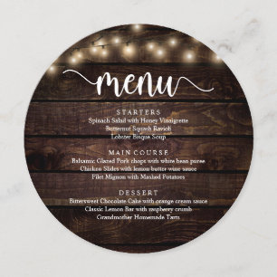 Menu Janto de Elopemento de Casamento, Luzes de Corda M