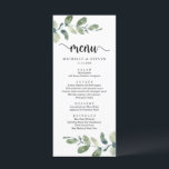 Menu Janto de Elopemento de Casamento Russo Moderno Euc<br><div class="desc">Cartão de Janto de Elopemento de Casamento Eucalyptus Moderno Verde,  em design de roteiro rústico. Fácil personalização e personalização para suas necessidades,  e seus convidados de janto ficarão entusiasmados quando eles virem esse menu de janto perfeito e na moda.</div>