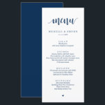 Menu Janto de Elopemento Russo Moderno<br><div class="desc">Cartão de Janto Russo Moderno de Elopemento de Casamento. Fácil personalização e personalização para suas necessidades,  e seus convidados de janto ficarão entusiasmados quando eles virem esse menu de janto perfeito e na moda. (tema Azul Marinho)</div>