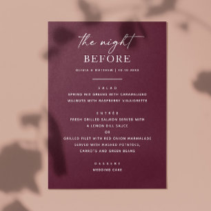 Menu Janto de ensaio da Borgonha   Noite Antes do Elega