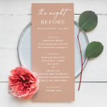 Menu Janto de ensaio de Blush rosa | Noite Elegante Ant<br><div class="desc">Defina o tom para "A Noite Antes" com este elegante menu de janto de ensaio cor-de-rosa-pincel. Apresentando um fundo suave e empoeirado de pasta e um layout limpo e minimalista, esta design é perfeita para jantas modernas de pré-casamento. Personalize com seus cursos de janto e detalhes do evento para corresponder...</div>