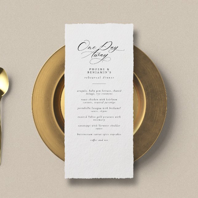 Menu Janto de Ensaio de Casamento Elegante a Um Dia de  (Criador carregado)