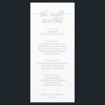 Menu Janto de ensaio de casamento, Romântico Azul empoe<br><div class="desc">Janto de Ensaio de Casamento,  Romântico Azul Derramado Na noite anterior ao Menu. Fácil personalização e personalização para suas necessidades,  e seus convidados de janto ficarão entusiasmados quando eles virem esse menu de janto perfeito e na moda.</div>