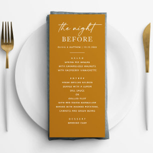 Menu Janto de ensaio de queda de mostarda. Noite Modern