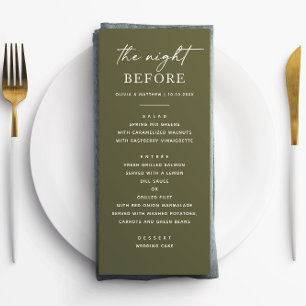 Menu Janto de ensaio do Olive Green Noite Russo Antes