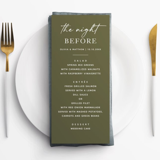 Menu Janto de ensaio do Olive Green | Noite Russo Antes (Criador carregado)