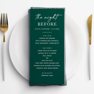 Menu Janto de ensaio Emerald Green A Noite Antes
