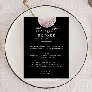 Menu Janto de ensaio negro Lua de pincel rosa suave