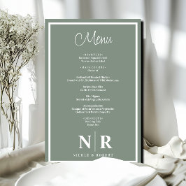 Menu Janto de ensaio personalizado do monograma de