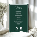Menu Janto de ensaio personalizado do monograma de<br><div class="desc">Faça a palco de uma experiência inesquecível de jantar com o nosso Menu de Janto de ensaio personalizado do Monograma Verde e Casamento Branco. Projetados para elevar todos os aspectos de seu evento, desde jantadas íntimas de ensaio a recepções de casamento lavadas, esses menus combinam sofisticação com personalização para um...</div>