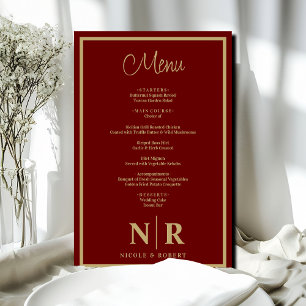 Menu Janto de ensaio personalizado do monograma de