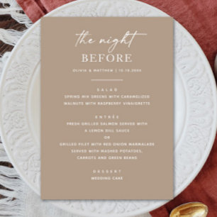 Menu Janto de ensaio Taupe Noite antes do beige do En