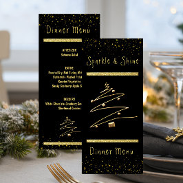 Menu Janto de Férias Modernas Douradas e Negras