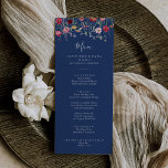 Menu Janto de flor selvagem Boho Multicolor<br><div class="desc">Este cartão de janto de flor selvagem multicolorido é perfeito para um casamento rústico. O design apresenta uma variedade multicolorido de flores silvestres cor-de-rosa,  pinceladas,  roxas,  amarelas,  brancas,  violetas,  vermelhas e burgundy. Este menu pode ser usado para recepção de casamento,  janto de ensaio,  chá de panela ou qualquer evento.</div>