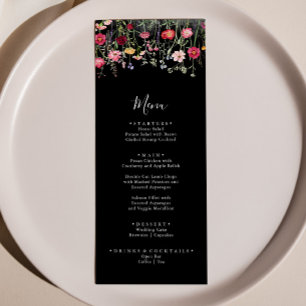 Menu Janto de flor selvagem multicolorido do jardim