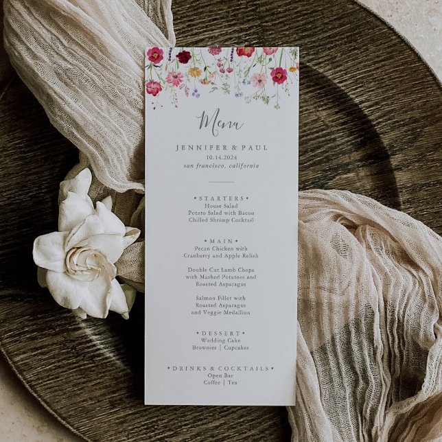 Menu Janto de flor selvagem multicor simples (Criador carregado)