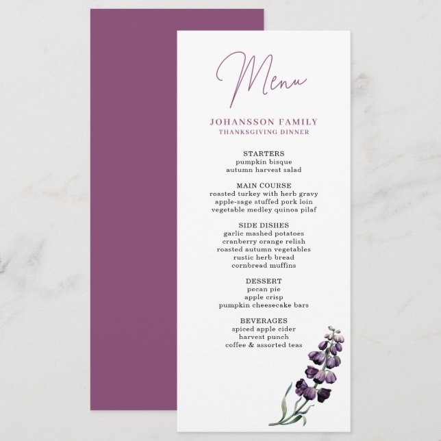 MENU JANTO DE FLORES DE FLORES DE FLORES DE PLUM G (Frente/Verso)