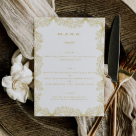 Menu Janto de Mesa de Casamento Dourado e Branco da Ele