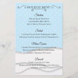 Menu janto de Natal simples para neve