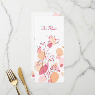 Menu janto de pétalas de flores modernas gráfica