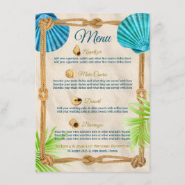 Menu Janto de Recepção de Casamento de Praia Palm de Se