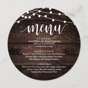 Menu Janto de Recepção de Elopemento de Casamento, Made