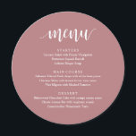 Menu Janto de Recepção Russo Moderno, Elopemento de Cas<br><div class="desc">Esquema de rosa poeirento Russo Moderno,  formas de Prata Redonda,  Menu de Janto de elopemento de Casamento. Um menu de bar perfeito para o seu grande dia. Você pode alterar as cores da fonte do script e alterar o conteúdo e as fontes do menu para atender às suas necessidades.</div>