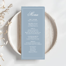 Menu Janto de Script de Casamento Azul Dusty